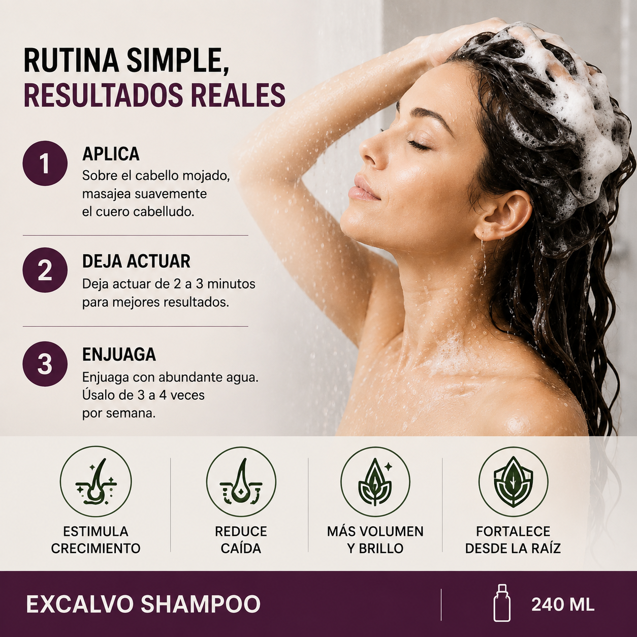 Excalvo Shampoo Botánico 240ML - Sin Químicos Agresivos