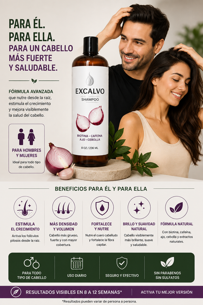 Excalvo Shampoo Botánico 240ML - Sin Químicos Agresivos
