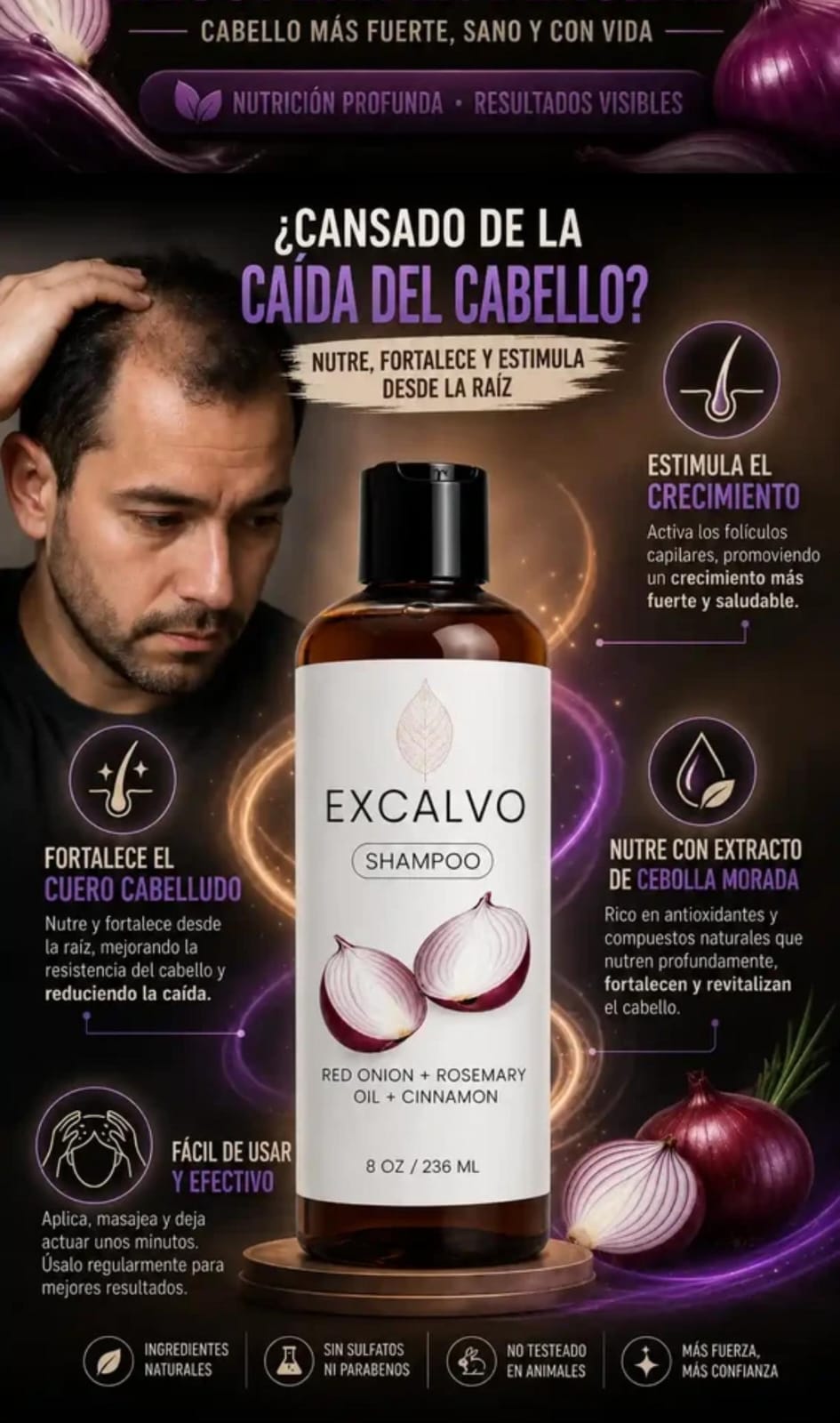 Excalvo Shampoo Botánico 240ML - Sin Químicos Agresivos